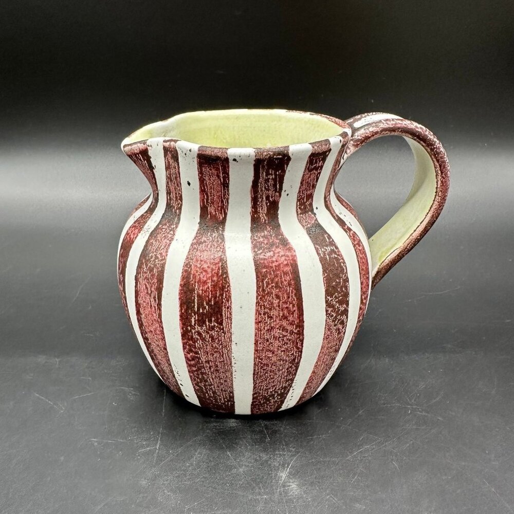 Vintage Denby Pottery Hazelwood Stripe Stoneware Cream Pitcher England MCM